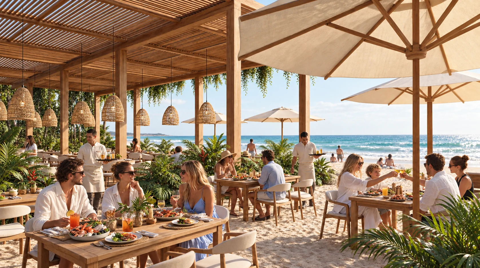 Restaurante frente a la playa
