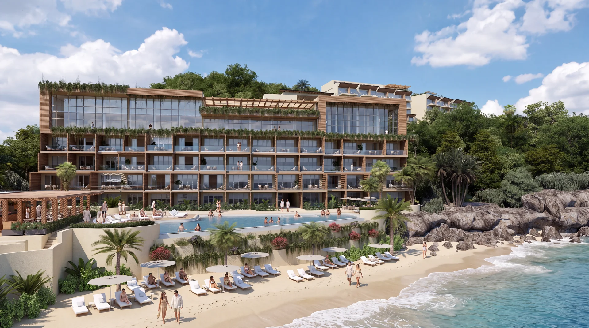 Hotel junto a la playa